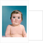 1960s portrait sweet brunette baby blue eyes looking up by Anonymous