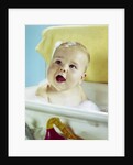 1960s happy baby taking bath by Anonymous