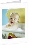 1960s happy baby taking bath by Anonymous