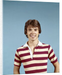 1970s portrait of smiling teenage boy wearing striped rugby shirt looking at camera by Anonymous