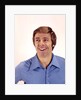 1970s man portrait head shoulders blue shirt laughing toothy smile by Anonymous