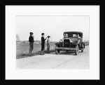 1930s 1920s man driving ford model a car 3 boys hitchhiking by Anonymous