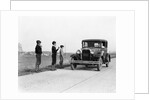 1930s 1920s man driving ford model a car 3 boys hitchhiking by Anonymous