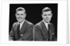 1950s double exposure of man with a smile and a frown wearing a suit by Anonymous