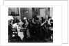 1930s groups of women seated at three tables at card party by Anonymous
