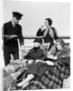 1930s 1920s three women being served tea by a steward on board an ocean liner crossing the atlantic ocean by Anonymous