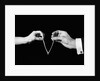 1940s man's & woman's hands pulling on either side of wishbone by Anonymous