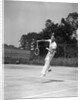 1930s man playing tennis jumping mid air action by Anonymous
