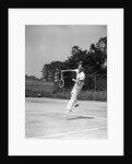 1930s man playing tennis jumping mid air action by Anonymous