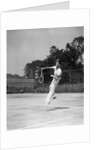 1930s man playing tennis jumping mid air action by Anonymous