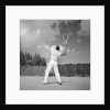 1930s back view of man playing tennis about to hit the ball summer outdoor by Anonymous
