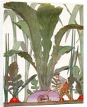 Farmer cultivating a giant turnip and radishes by Anonymous