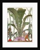 Farmer cultivating a giant turnip and radishes by Anonymous