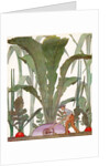 Farmer cultivating a giant turnip and radishes by Anonymous