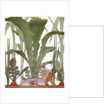 Farmer cultivating a giant turnip and radishes by Anonymous