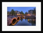 Evening light old buildings and bridge along the many Canals of Amsterdam, Netherlands by Anonymous