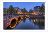 Evening light old buildings and bridge along the many Canals of Amsterdam, Netherlands by Anonymous