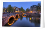Evening light old buildings and bridge along the many Canals of Amsterdam, Netherlands by Anonymous