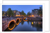 Evening light old buildings and bridge along the many Canals of Amsterdam, Netherlands by Anonymous