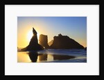 sunset over rock formations along Bandon Beach at lowtide, Oregon Coast by Anonymous