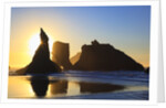 sunset over rock formations along Bandon Beach at lowtide, Oregon Coast by Anonymous