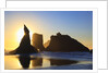 sunset over rock formations along Bandon Beach at lowtide, Oregon Coast by Anonymous