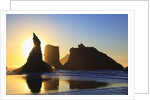 sunset over rock formations along Bandon Beach at lowtide, Oregon Coast by Anonymous