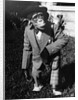 Portrait of dressed- up chimp by Anonymous
