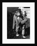 Portrait of dressed- up chimp by Anonymous