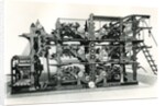 Vintage newspaper printing and folding machine by Anonymous