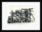 Vintage newspaper printing and folding machine by Anonymous