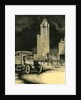 Vintage print of the Chicago Tribune building and truck delivering newspapers by Anonymous