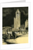 Vintage print of the Chicago Tribune building and truck delivering newspapers by Anonymous