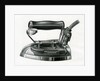 Vintage engraving of an early electric iron by Anonymous