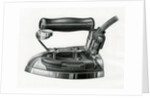 Vintage engraving of an early electric iron by Anonymous
