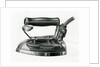 Vintage engraving of an early electric iron by Anonymous