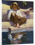 Huckelberry Finn fishing by Anonymous