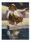 Huckelberry Finn fishing by Anonymous