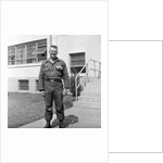 US army soldier poses for a photo on base, ca. 1954. by Anonymous