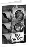 No vacancy sign by traffic lights with birds' nests inside by Anonymous