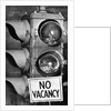 No vacancy sign by traffic lights with birds' nests inside by Anonymous