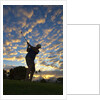 Silhouette of golfer at sunset, Maui, Hawaii by Anonymous