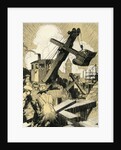Industrial Construction with Steam Shovel and Laborers by Anonymous