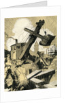 Industrial Construction with Steam Shovel and Laborers by Anonymous