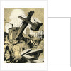 Industrial Construction with Steam Shovel and Laborers by Anonymous