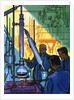 Oil Series: Scientists in a Laboratory Experimenting with Oil by Anonymous