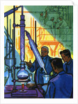 Oil Series: Scientists in a Laboratory Experimenting with Oil by Anonymous