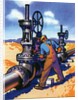 Oil Series: Oil Workers at an Oil Pipeline by Anonymous