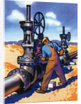 Oil Series: Oil Workers at an Oil Pipeline by Anonymous