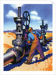 Oil Series: Oil Workers at an Oil Pipeline by Anonymous
